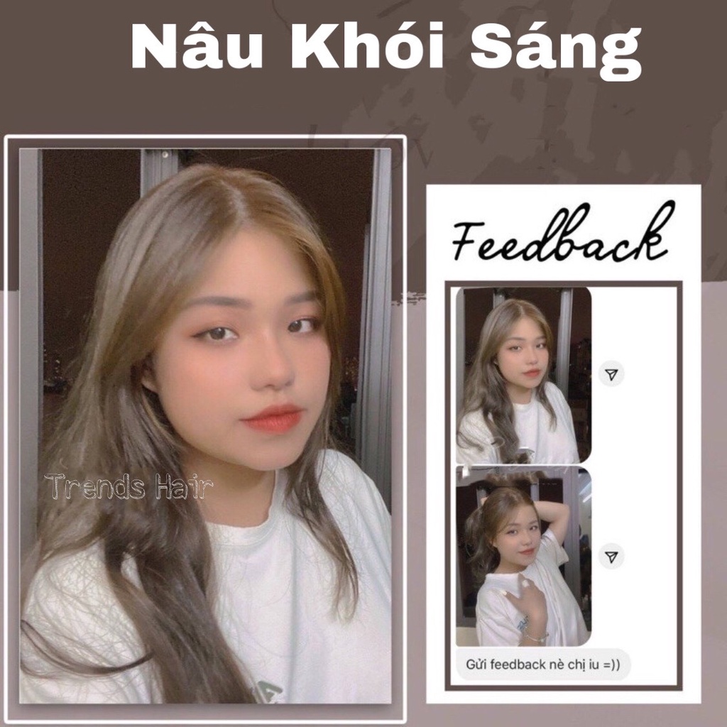 THUỐC NHUỘM TÓC NÂU KHÓI SÁNG không cần thuốc tẩy tóc cho nam và nữ ( phù hợp từ nền tóc lv6 sẽ đẹp hơn) | TRENDS HAIR |
