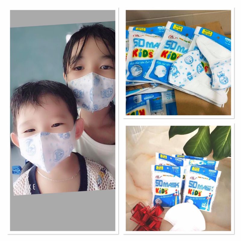CHÍNH HÃNG- Khẩu trang y tế cho bé khẩu trang 5D kháng khuẩn cao cấp 4 lớp thương hiệu FAMAPRO chất lượng cao 10c