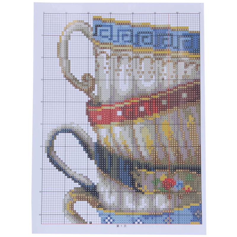 Bộ Tranh Thêu Chữ Thập 14ct Diy Hình Tách Cà Phê 28x42cm