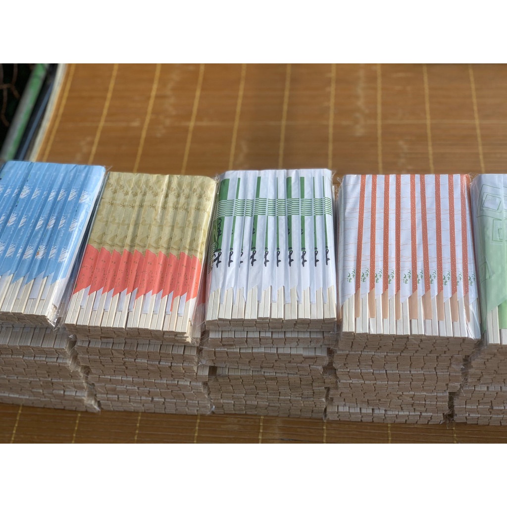 Sét 100 đôi đũa dùng 1 lần, đũa bao giấy kín tách Nhật dùng một lần có tăm - DN0001