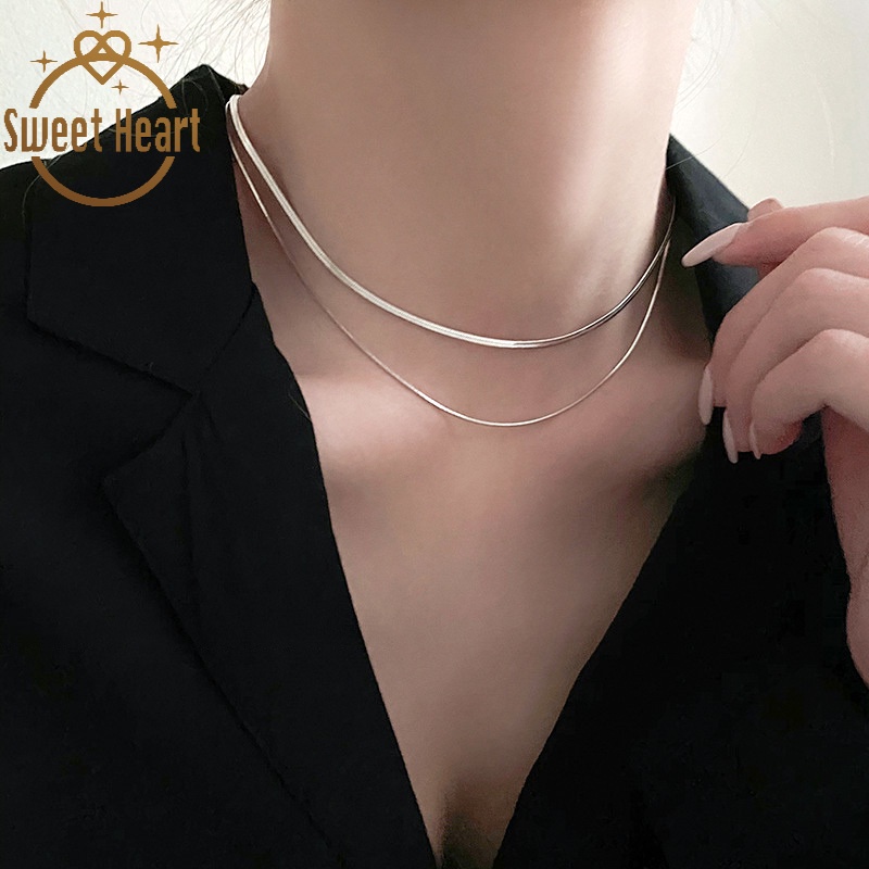 Vòng cổ Hai Lớp Mặt Trái Tim Phong Cách Hàn Quốc Sang Trọng Dành Cho Cặp Đôi