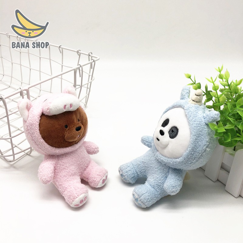 Móc chìa khoá gấu bông anh em gấu We Bare Bears Chúng tôi đơn giản là gấu mặc áo thú