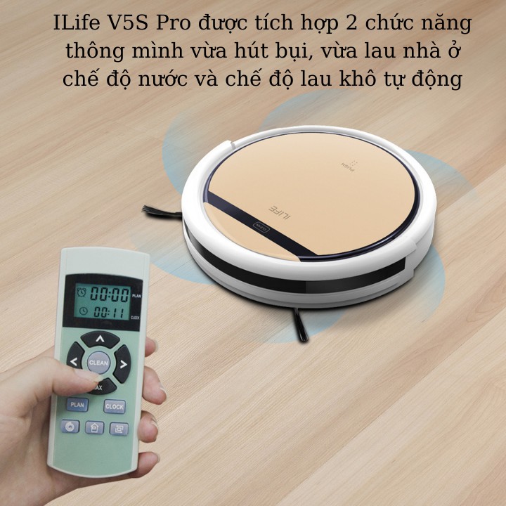 Máy Hút Bụi Tự Động , Robot hút bụi thông minh ILIFE V5S PRO,có khay nước