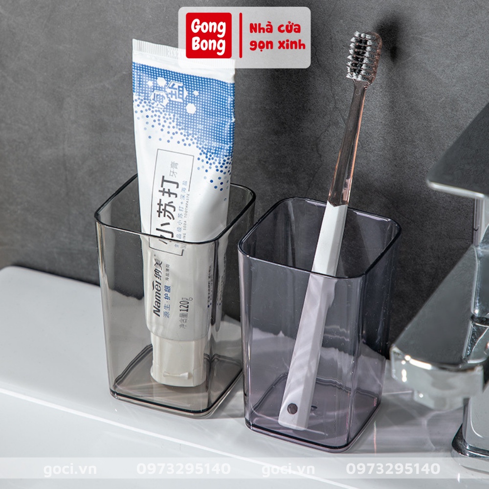 Cốc đựng bàn chải đánh răng chất liệu nhựa trong suốt đa năng chịu nhiệt phong cách bắc âu