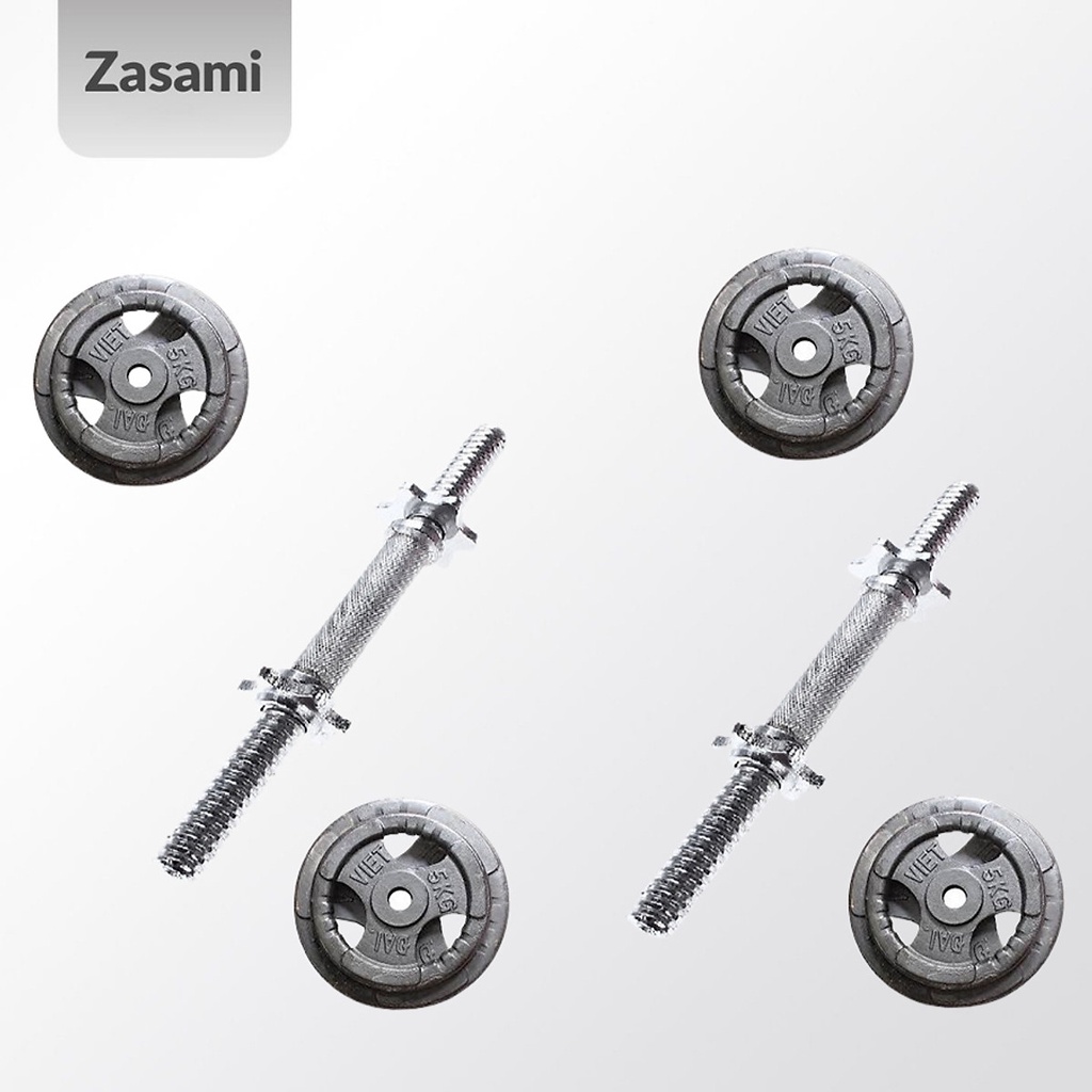 Bộ 2 Đòn Tạ Tay chính hãng Zasami - 20kg Tạ