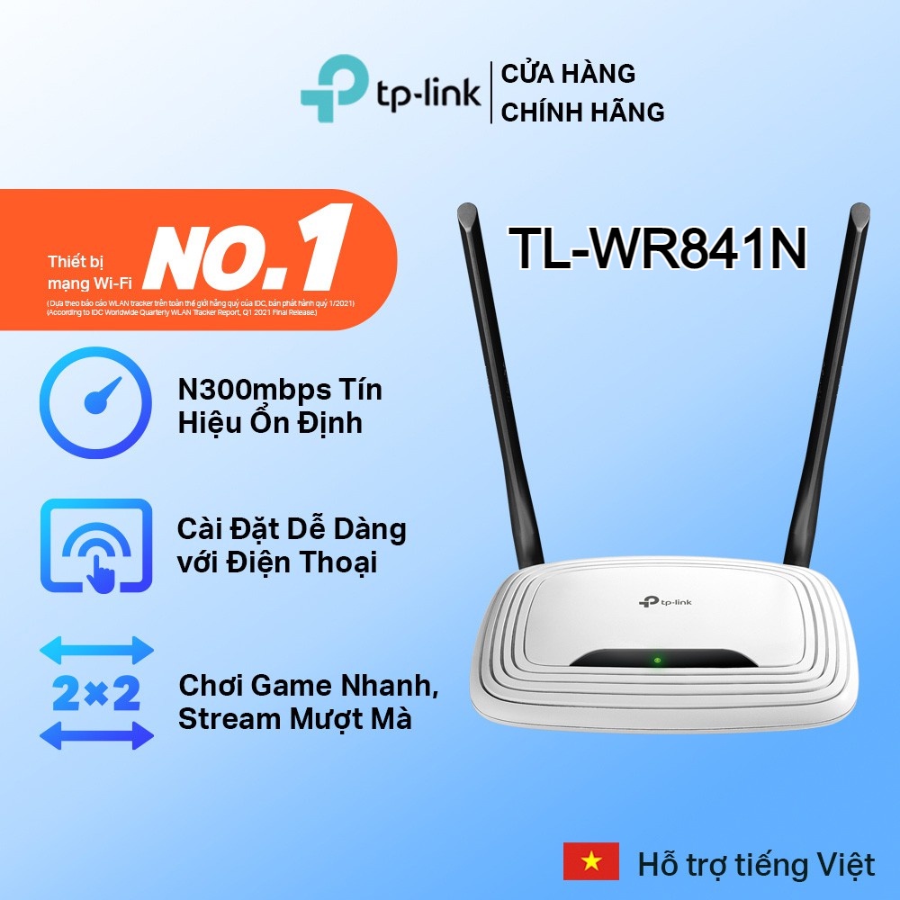 Thiết Bị Mạng Router Wifi TP-LINK TL-WR841N Chuẩn N Tốc Độ 300Mbps