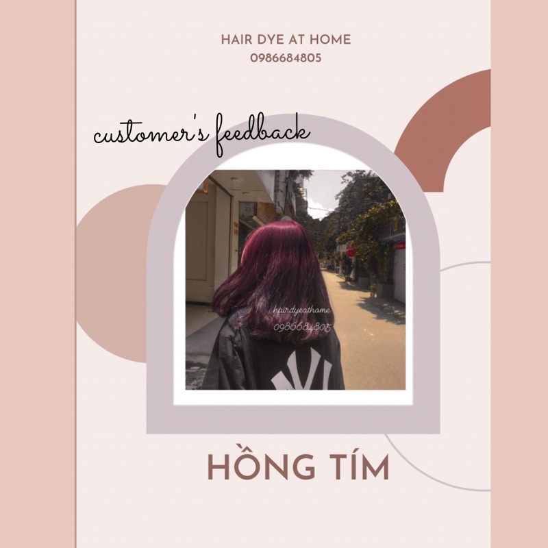 Thuốc nhuộm tóc -HỒNG TÍM kèm trợ tóc