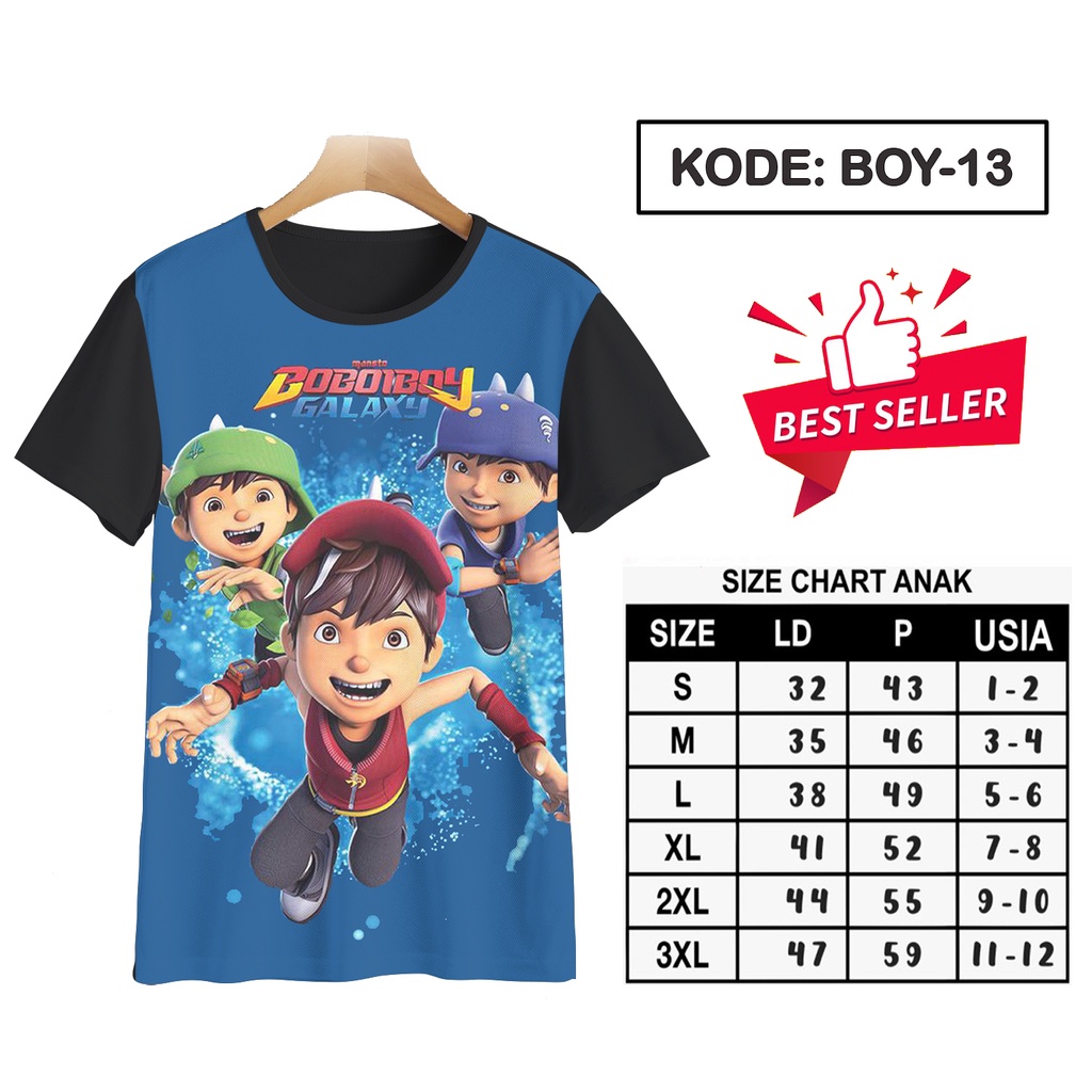 Áo thun nam in hình Boboiboy Galaxy 3D BOY-13
