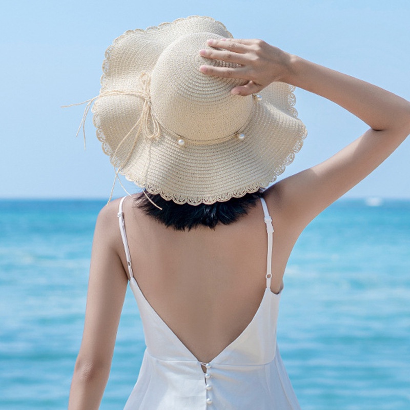 Mũ vành rộng phối nơ phong cách Hàn Quốc cho nữ