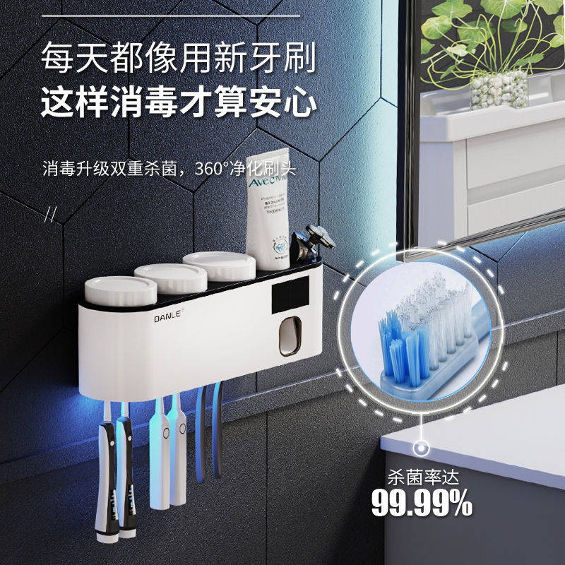 kệ lò vi sóngđời Hộp đựng bàn chải đánh răng treo tường thông minh Giá đựng khử trùng đa chức năng