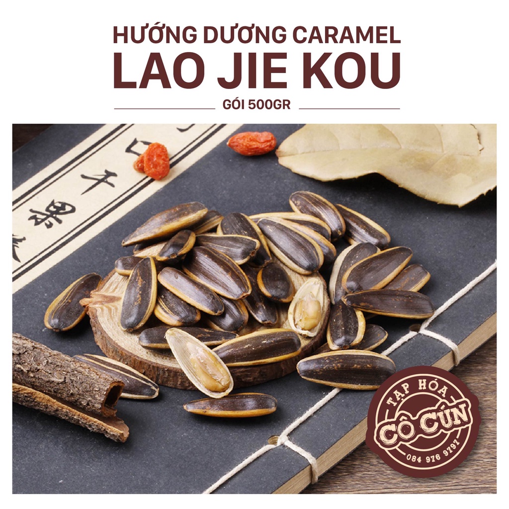 Hướng dương Caramel Đài Loan - Lao Jie Kou Gói 500gr, tặng đồ ăn vặt cô Cún