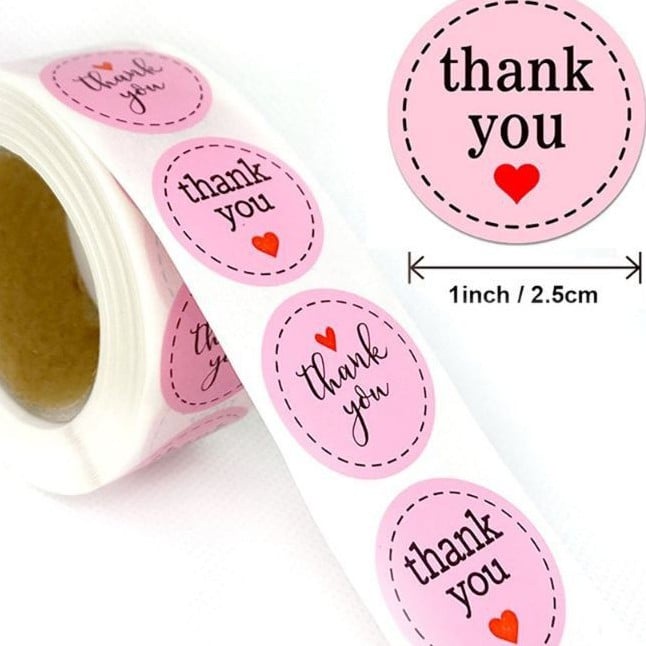 Tem dán chữ Thank you