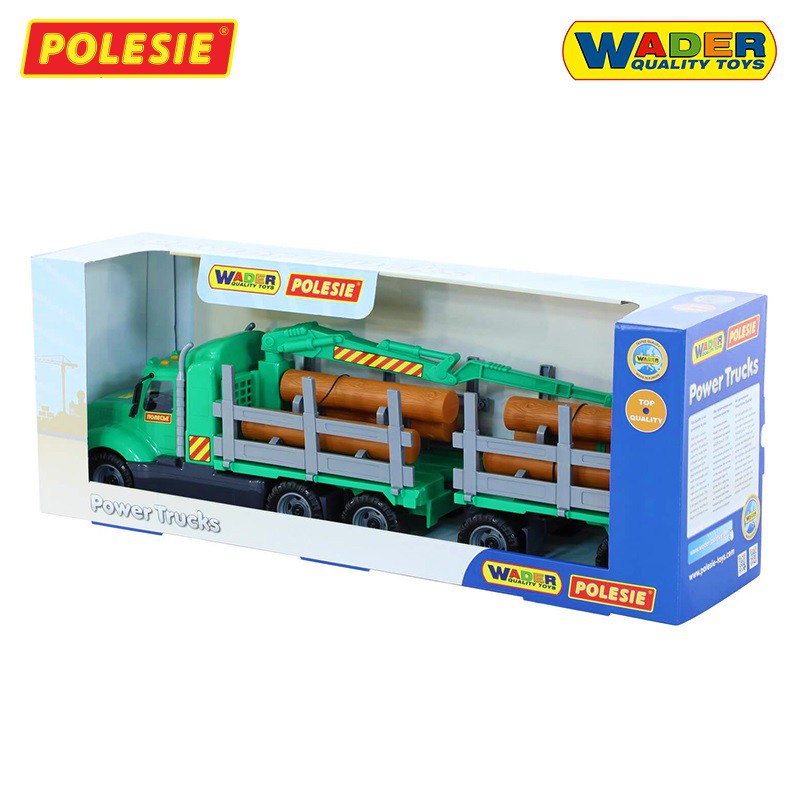 Xe Ô tô Cần Cẩu Chở Gỗ Kéo Thùng Tải Mike , Đồ Chơi Trẻ Em Nhập Khẩu Châu Âu Chính Hãng POLESIE 55668