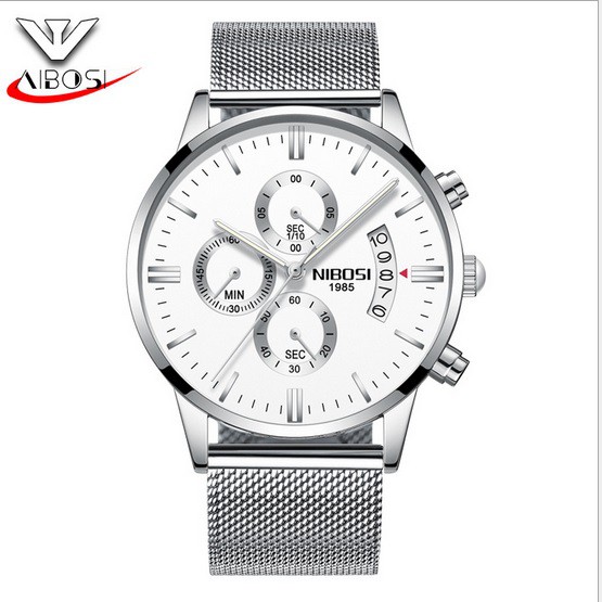 Đồng hồ nam 6 kim dây lưới thép không gỉ Nibosi 1985 (fullbox, 4 màu) | BigBuy360 - bigbuy360.vn