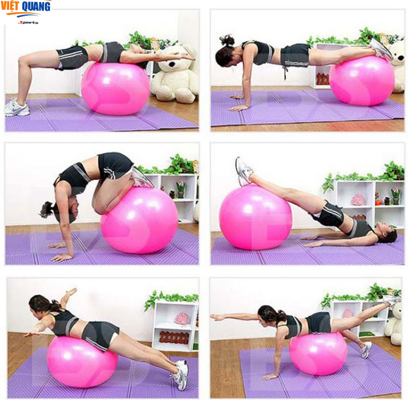 Bóng tập YOGA trơn dày cao cấp Yoga 65cm,75cm dày 2mm chống nổ