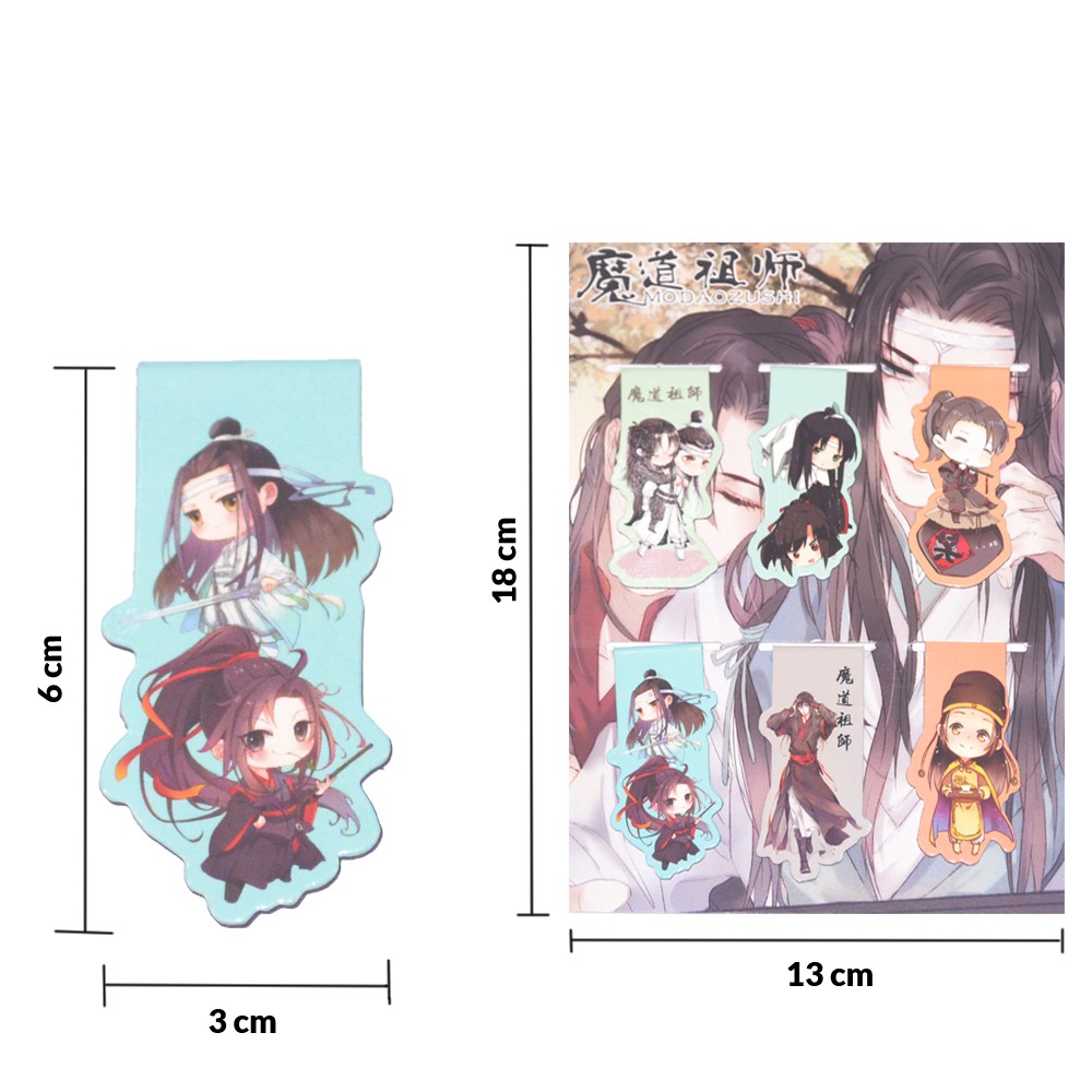 [thanh lý bán lỗ] Bộ 6 Bookmark Anime nam châm - Ma Đạo Tổ Sư [AAM] [PGN25]