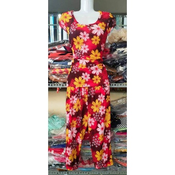 Bộ tay ngắn quần lửng ống túm thun gân tầm ý