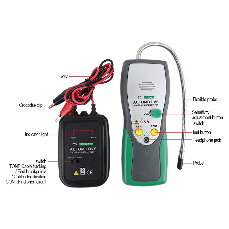 Máy Kiểm Tra Đường Dây Cáp Mở &amp; Kiểm Tra Đường Viền Xe Ô Tô AUTOOL duoyi DY25
