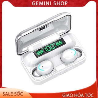 Tai Nghe Bluetooth 5.0 F9 Pro True Wireless TWS bản Quốc tế mã F96 kháng Nước Chống ồn có Micro Tự Động Kết Nối 8D