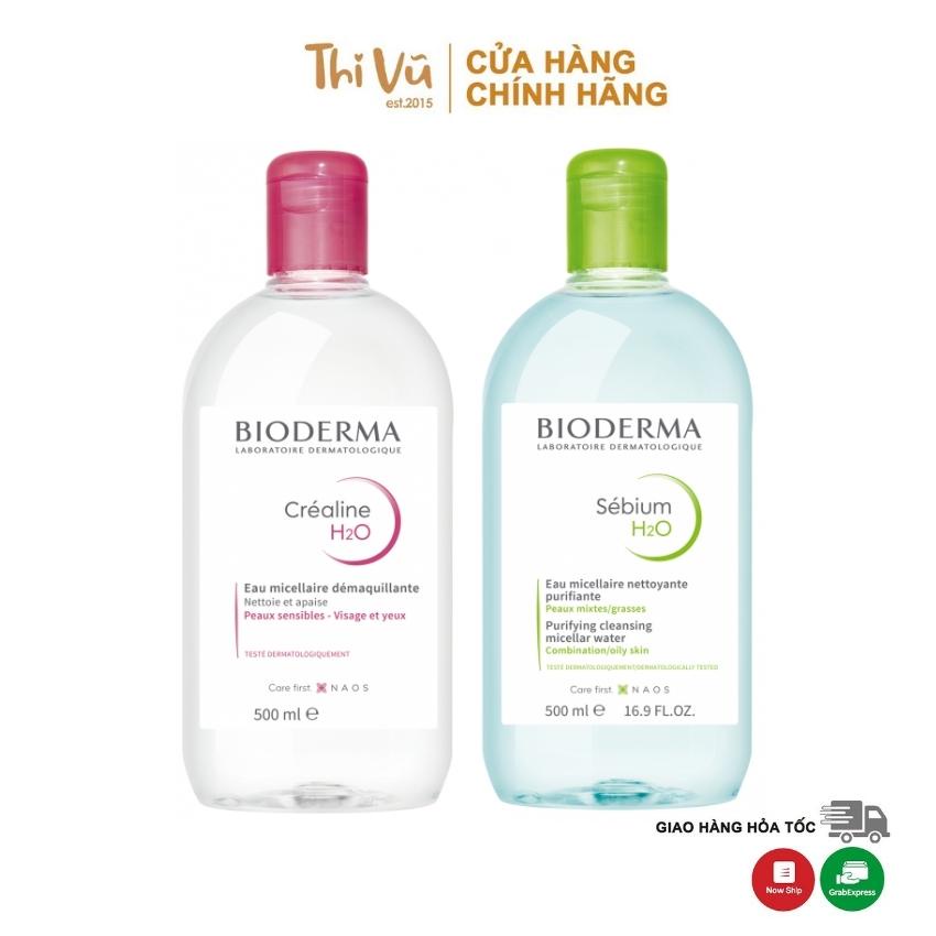 Nước tẩy trang Bioderma làm sạch dịu nhẹ 500ml, tẩy trang Bioderma cho mọi loại da - Thi Vũ