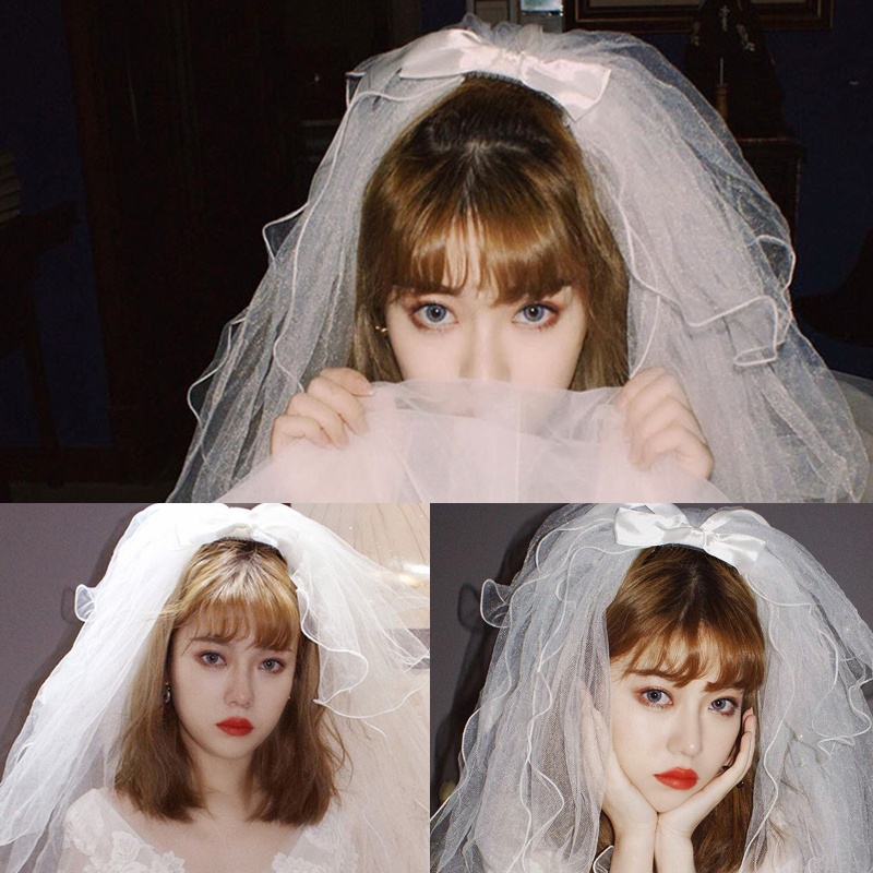 Mạng Che Mặt Nhiều Lớp Đính Hạt Dùng Trang Trí Đám Cưới