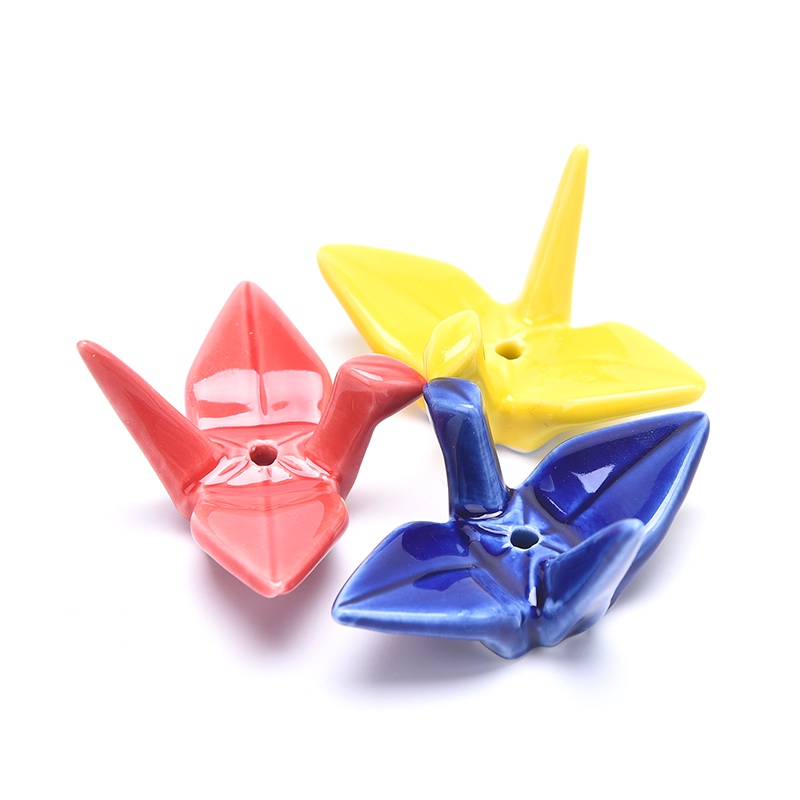 1 Đế Đốt Trầm Hương Hình Chim Hồng Hạc Bằng Sứ