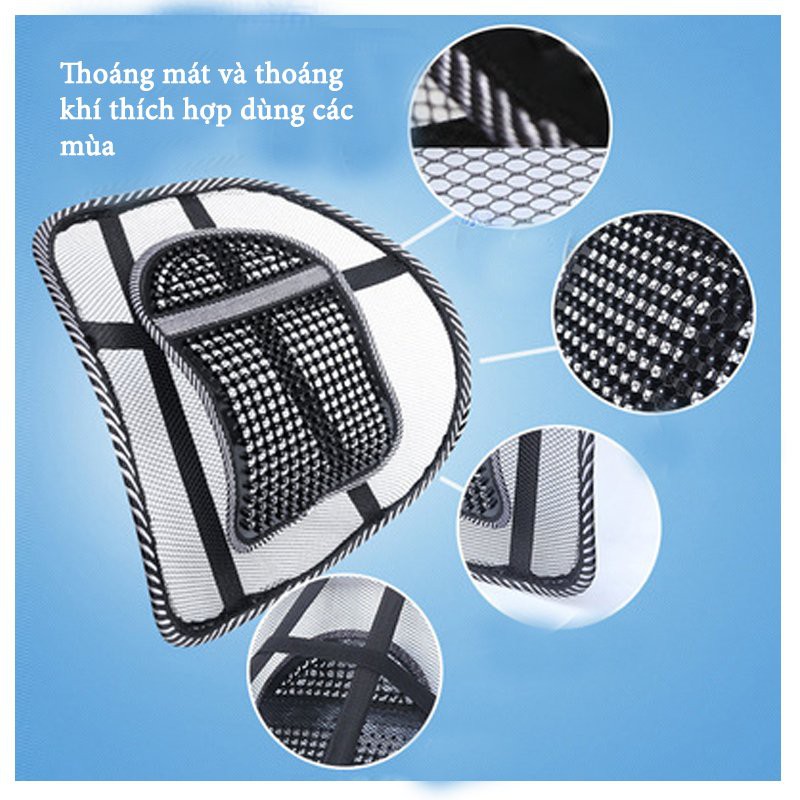 Miếng Tựa Lưng Ghế Hạt Cao Su Cho Ghế ô tô Và Văn Phòng | BigBuy360 - bigbuy360.vn