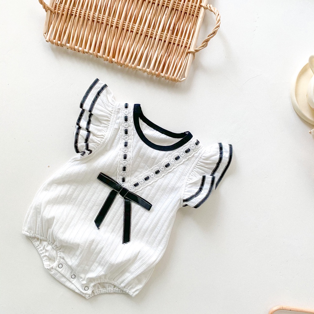 Bộ Áo Liền Quần Tay Cánh Tiên Dễ Thương Cho Bé Gái