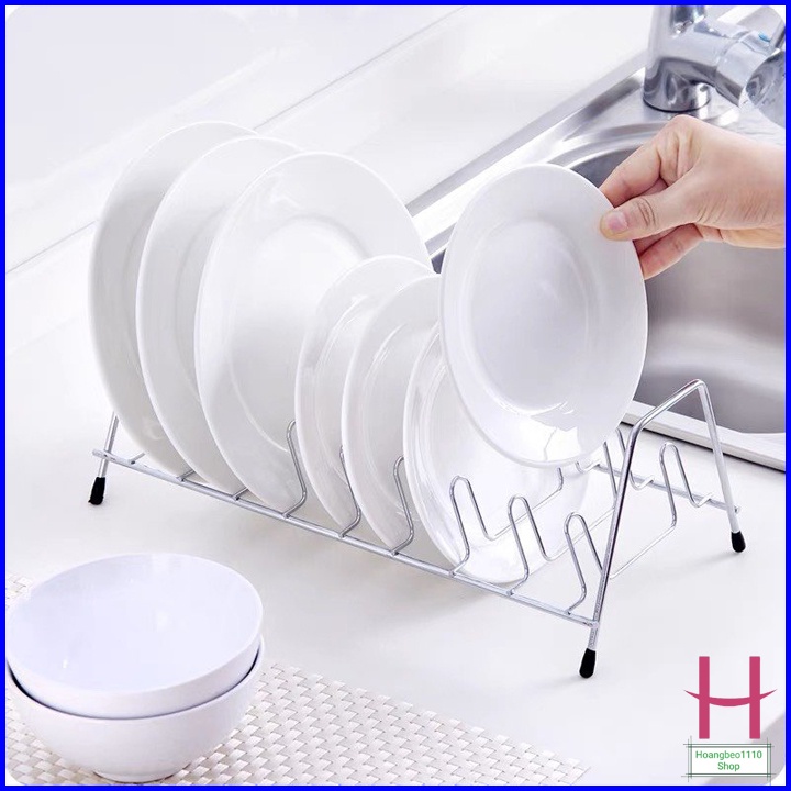 Giá Inox Úp Chén Đĩa Ráo Nước Tiện Dụng Cho Nhà Bếp,Giá Để Nắp Xoong Nồi Có Chân Đỡ Silicon