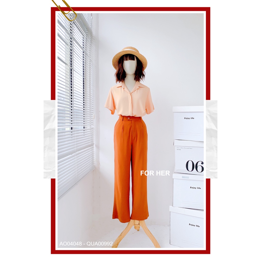 Quần culottes FOR HER nút lệch QUA0099