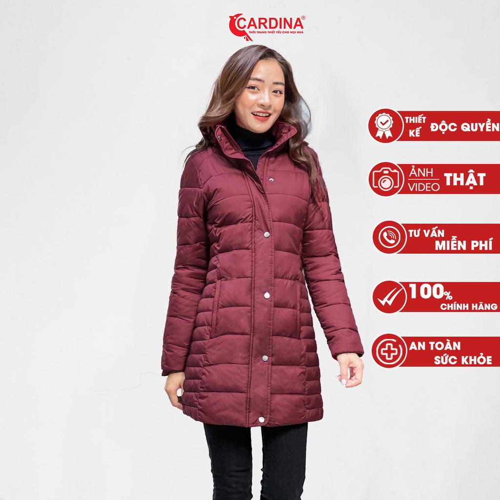 Áo Phao Nữ 𝐂𝐀𝐑𝐃𝐈𝐍𝐀 Trần Bông Nhật Bản Cao Cấp Dáng Dài Siêu Nhẹ Siêu Ấm Chống Thấm Nước 1PDF