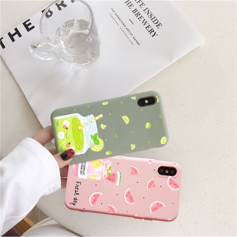 Ốp lưng silicon họa tiết trái cây dễ thương cho IPhone 6/6s 7/8 6plus/6Splus 7plus XS XR XSMAX 11 11pro 11promax | BigBuy360 - bigbuy360.vn