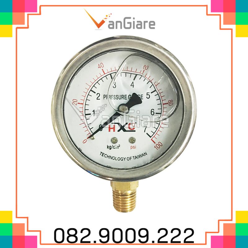 Đồng hồ đo áp suất chân không, nước, khí hơi, HXC -76cmHg 5kg 7kg 10kg 15kg 25kg 50kg 100kg 150kg 250kg 400kg