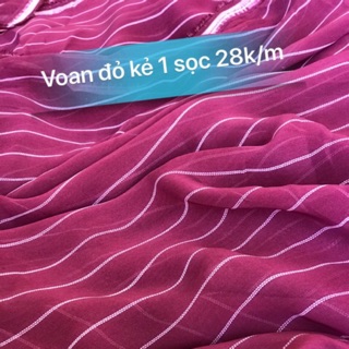 Voan đỏ kẻ 1 sọc sale 15k/m