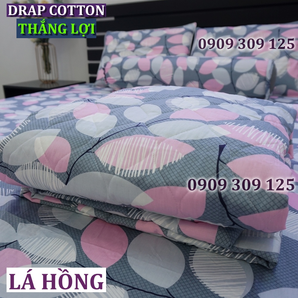 drap Thắng Lợi chính hãng cotton cao cấp mẫu LÁ HỒNG in logo