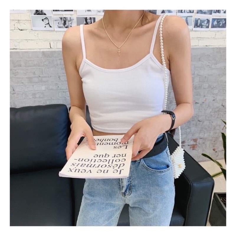 Áo bra 2 dây croptop trendy chất thun dầy dặn co dãn tốt hàng đẹp cá tính