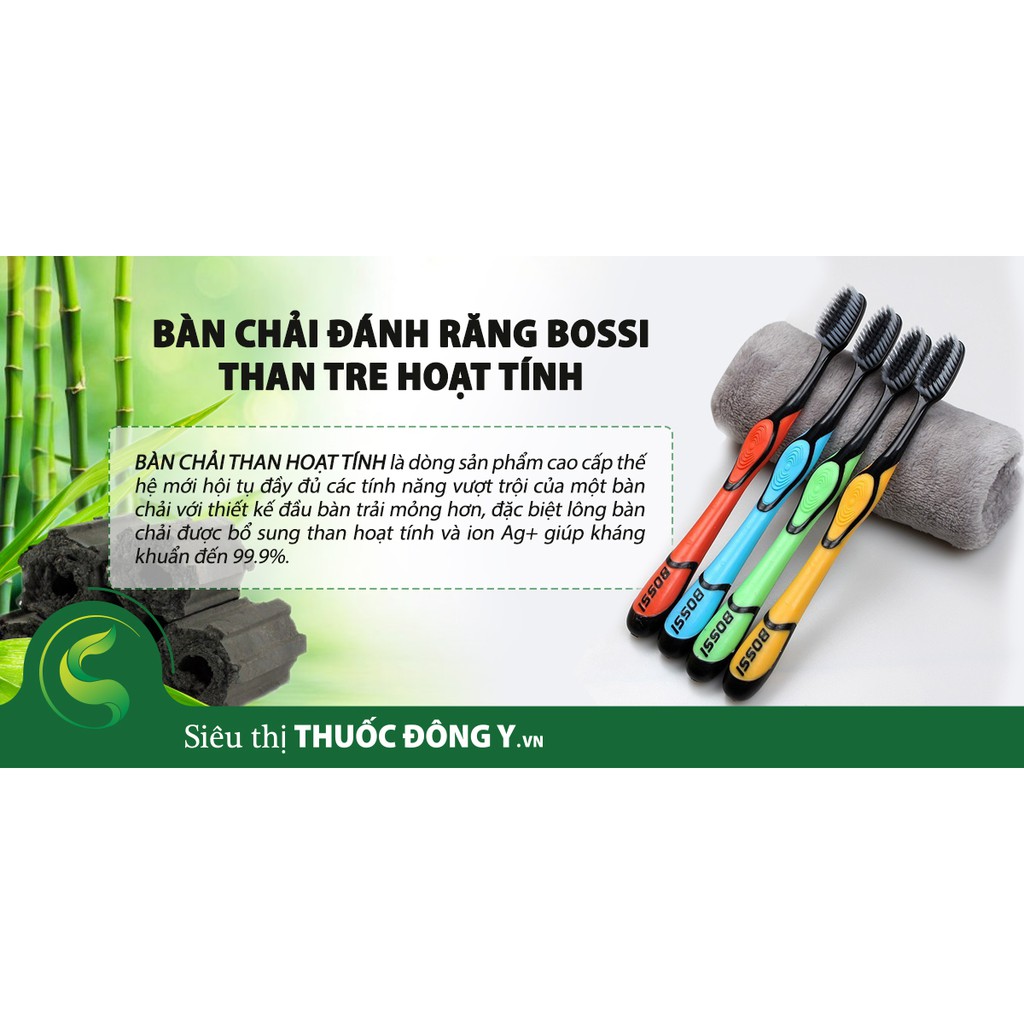 Bàn Chải Đánh Răng Bossi 921 - Bàn Chải Than Tre Than Hoạt Tính