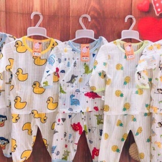 Bộ cotton giấy dài thu đông