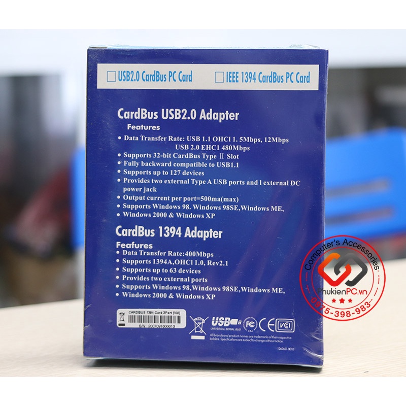 Express card 54mm 3 cổng 1394A cho Laptop