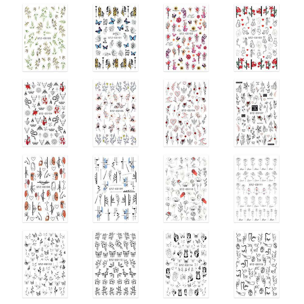 Hình Dán Trang Trí Móng Tay Họa Tiết Hình Học Phong Cách Pháp