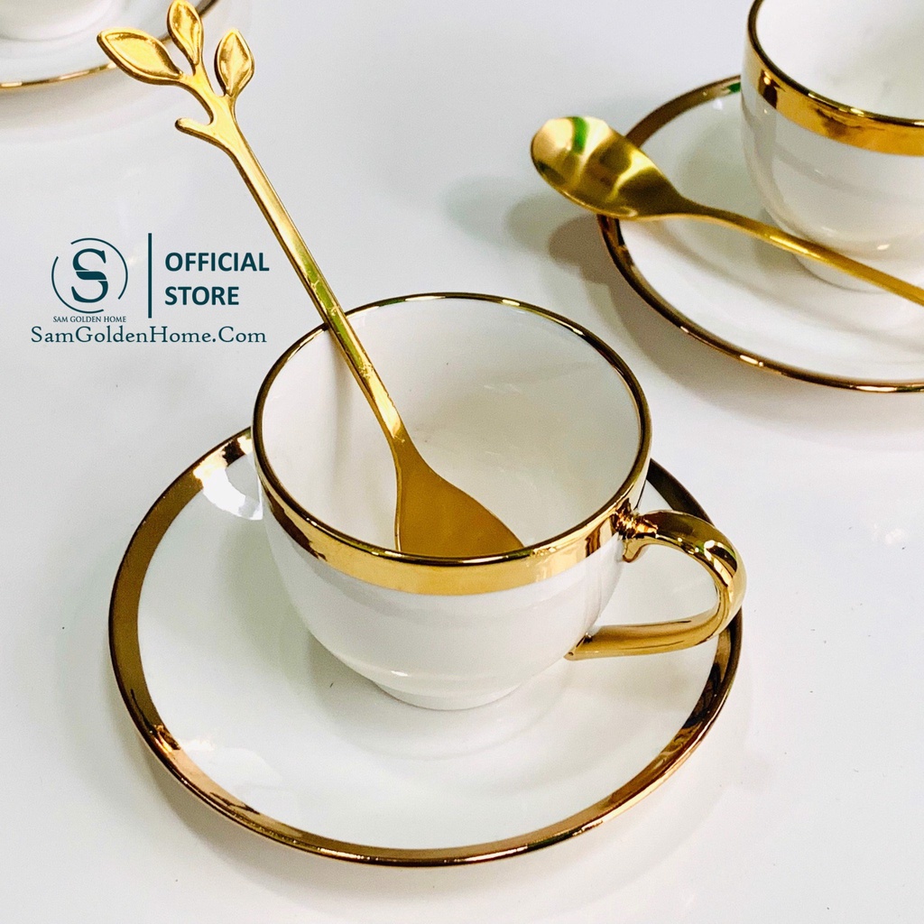 Bộ Bình Ấm Trà 19 Món Mạ Vàng Gold Sang Trọng Trang Trí Nhà Cửa Quà Tặng Tân Gia