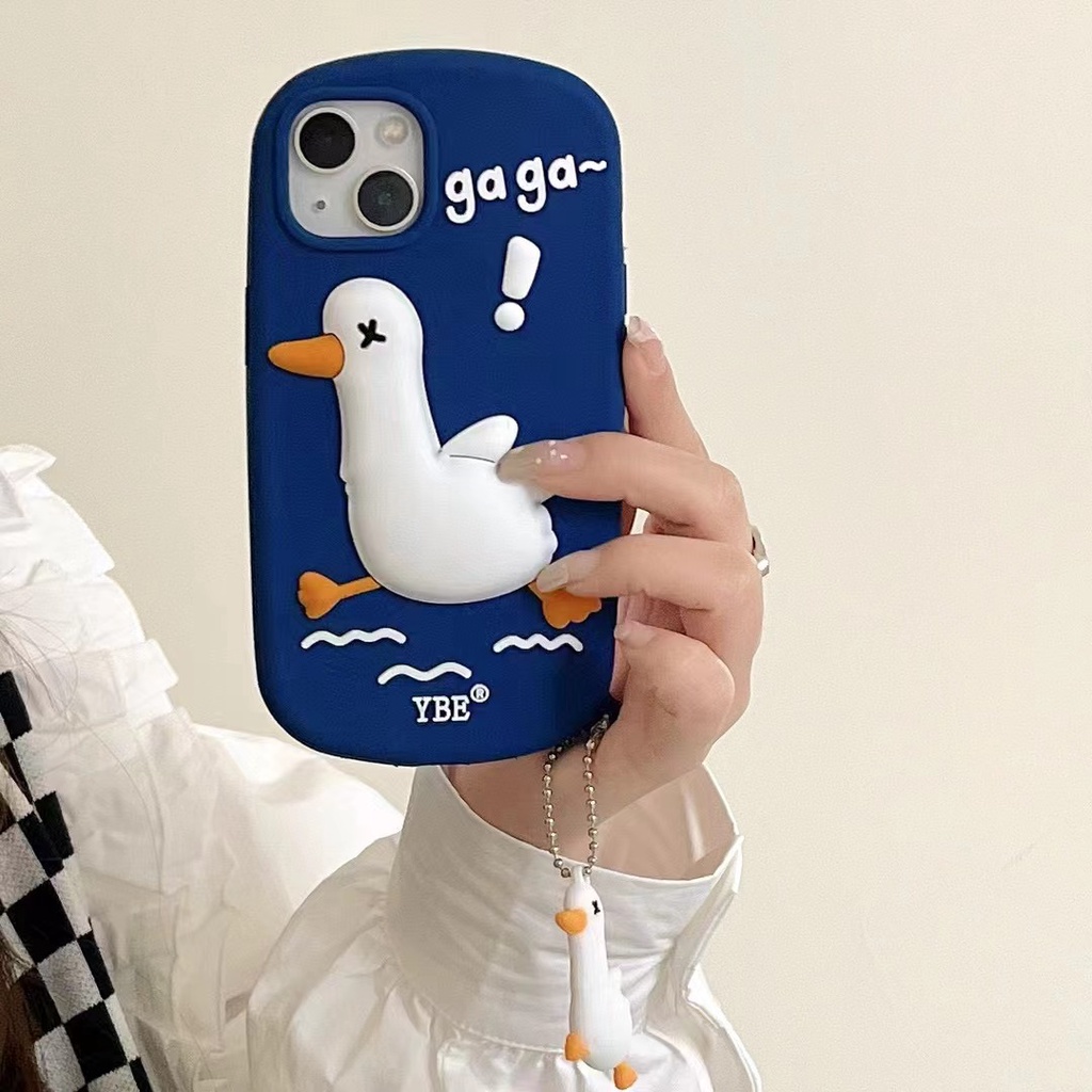 Ốp Điện Thoại Họa Tiết Vịt Chạy Bộ Màu Xanh Dương Cho Iphone 13 Pro Max 12 Pro Max 11 Pro Max Xs Max Xr X 7+ 8+