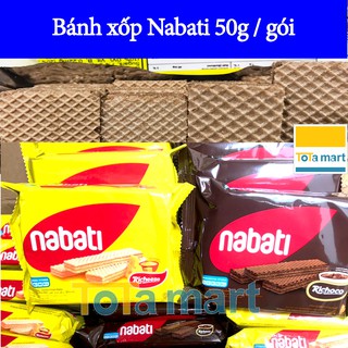 (hsd 08,10/2023) Bánh xốp kem Richeese Nabati socola / phô mai 50g/gói.