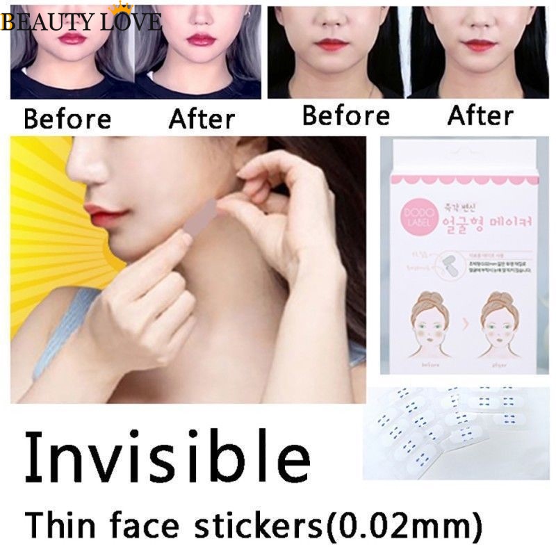 Bộ 40 Miếng Dán Tạo Khuôn Mặt Chữ V + Miếng Dán Nâng Trang Điểm Nhanh Chóng + Dụng Cụ Nâng Cơ Mặt