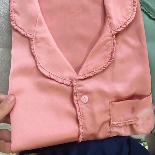 đồ bộ măc nhà pijama phi lụa không bóng 0096