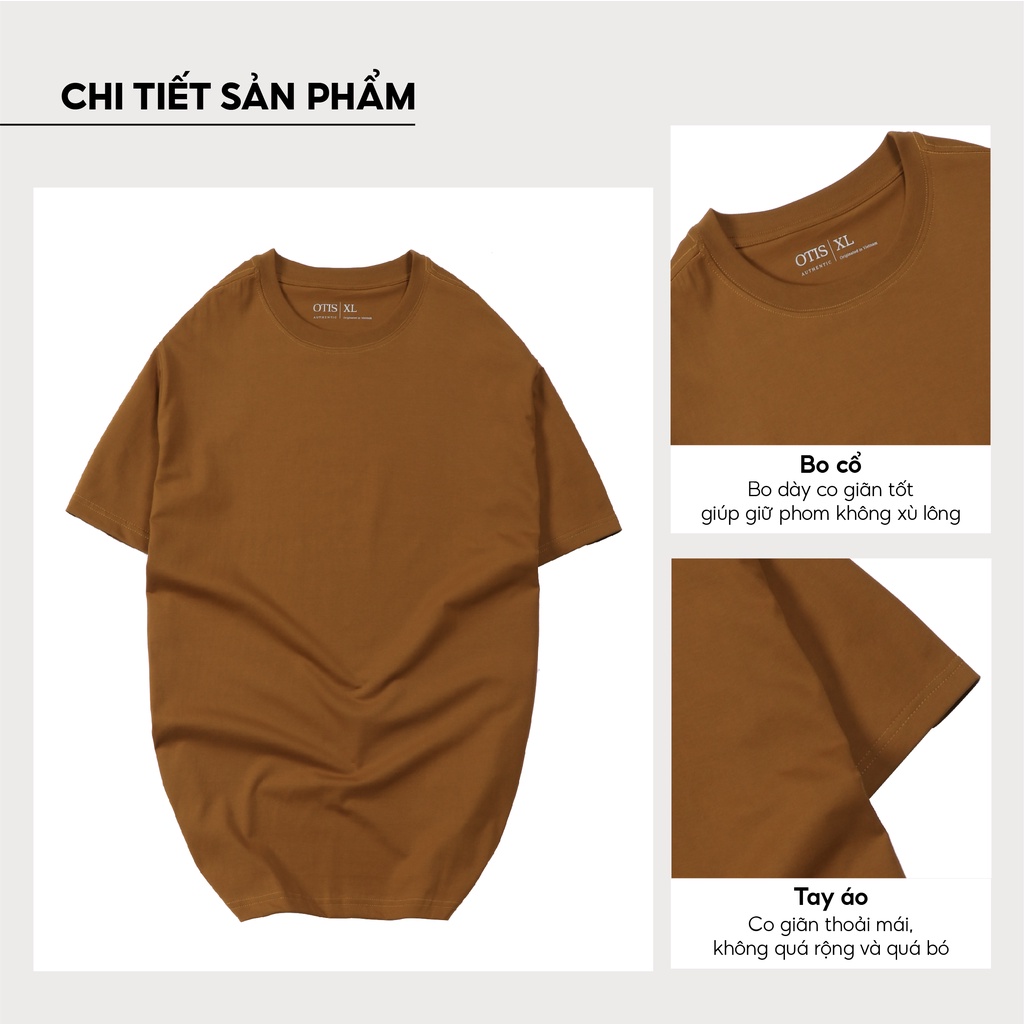Áo thun nam trơn cổ tròn BASIC vải Cotton 4 chiều, co giãn, dày dặn, form regular fit thoáng mát - OTIS