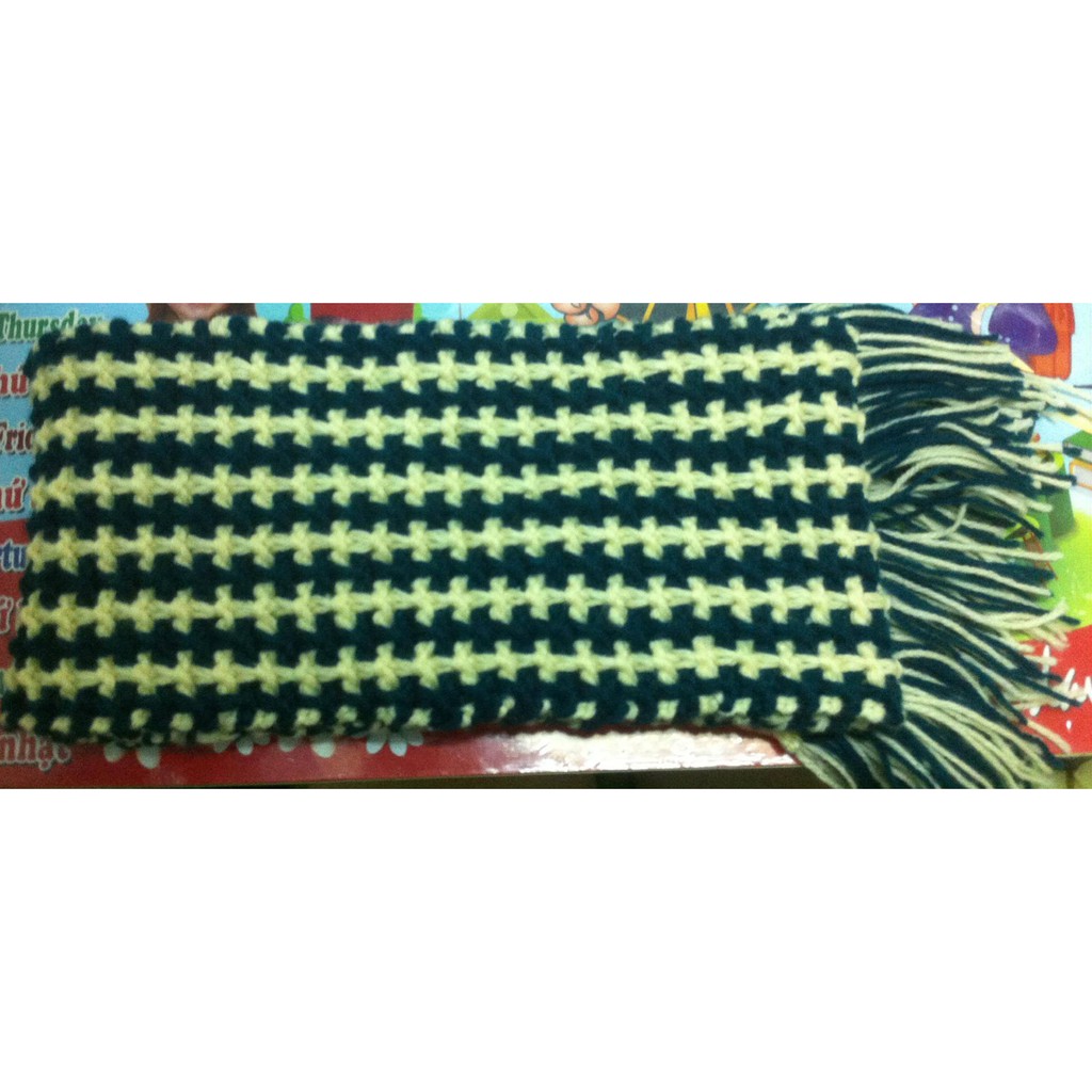 Khăn len handmade đan 2 màu đẹp, lạ dành cho cả nam và nữ
