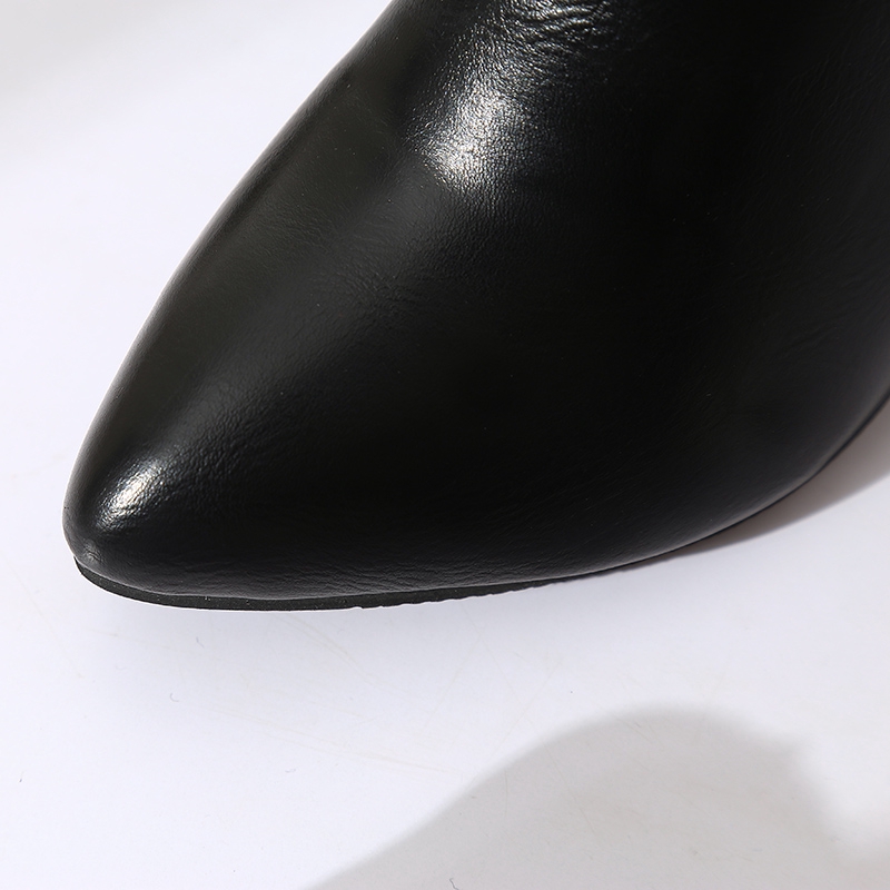 Đôi bốt cao gót khóa kéo mũi nhọn sành điệu cho nữ