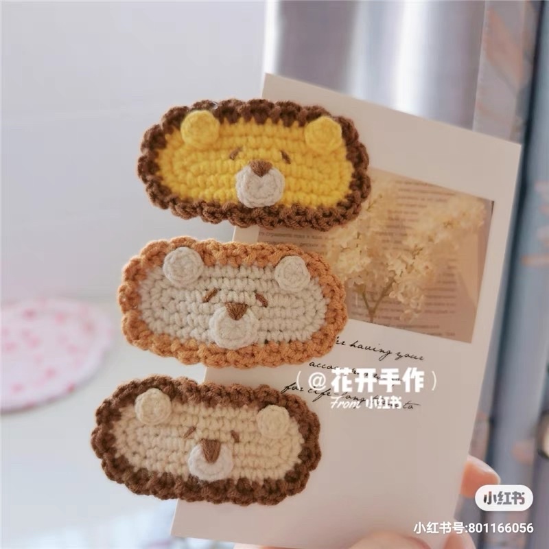 Kẹp tóc len handmade