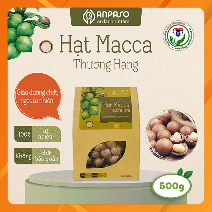 Hạt Macca Thượng Hạng Anpaso hộp 500g